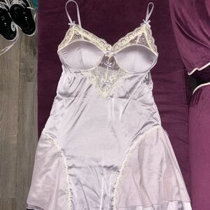 Lila Rose Lilac Satin Lace Chemise